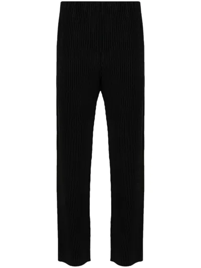 Issey Miyake Basic Slim-fit Trousers In Black
