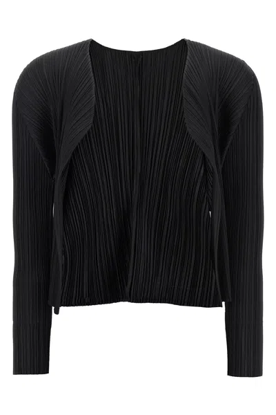 Issey Miyake 'basics' Cardigan In Black