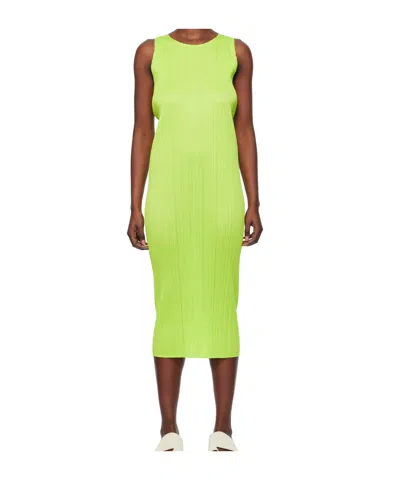 Issey Miyake Basics Dress In Green