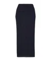 Issey Miyake Black Basics Plissé Midi Skirt In Blue