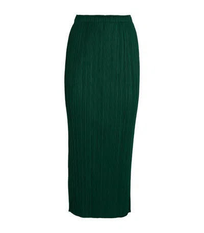Issey Miyake Green New Colorful Basics 3 Midi Skirt In 69 Dark Green