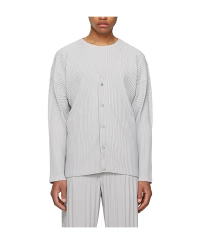 ISSEY MIYAKE BASICS PANELLED PLISSÉ CARDIGAN
