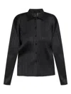 Issey Miyake Basics Pleated Long-sleeve Shirt In Black