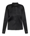 Issey Miyake Basics Pleated Long-sleeve Shirt In Black