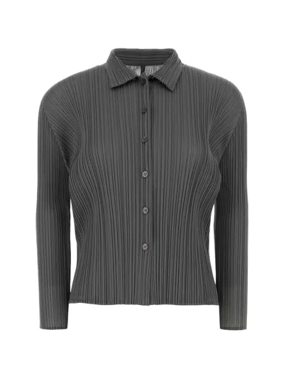Issey Miyake Basics Pleated Shirt In White