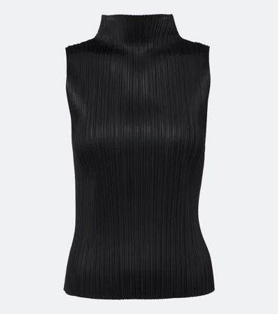 Issey Miyake Basics Pleated Top In Black