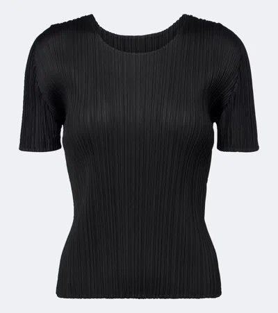 Issey Miyake Basics Pleated Top In Black
