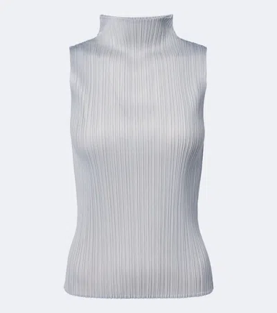 Issey Miyake Basics Pleated Top In Grey