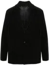 Issey Miyake Tailored Polyester Blazer Featuring Pleated Texture In Black