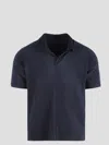 Issey Miyake Basic Pleated Polo Shirt In Blue