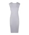 Issey Miyake Basics Sleeveless Mini Dress In Silver