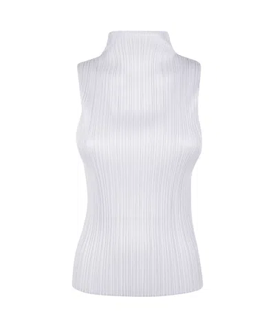 ISSEY MIYAKE BASICS PLEATED FUNNEL-NECK TOP