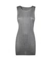 Issey Miyake Sleeveless Mini Dress In Gray
