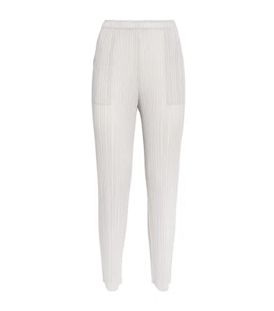 Issey Miyake Basics Slim Trousers In White