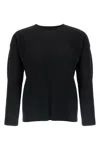 Issey Miyake Ribbed Long Sleeve Crew Neck T-shirt In Black