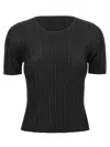 Issey Miyake Pleated T-shirt In Black
