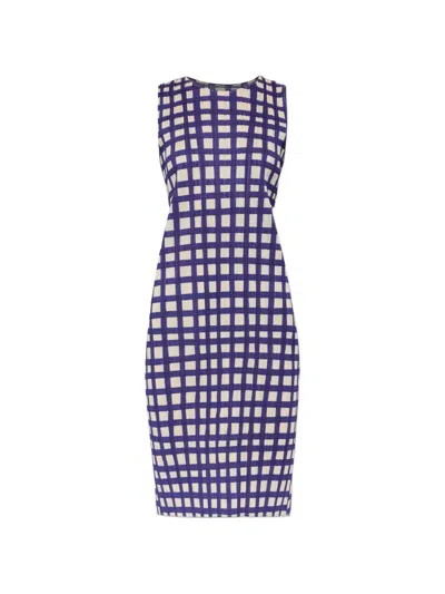 Issey Miyake Basket Sleeveless Midi Dress In Blue