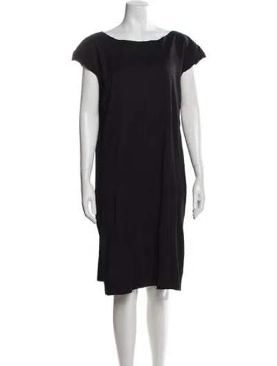 Pre-owned Issey Miyake Bateau Neckline Knee-length Dress In Black