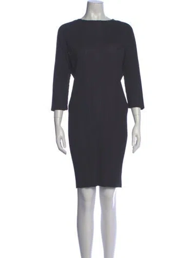 Pre-owned Issey Miyake Bateau Neckline Knee-length Dress In Gray