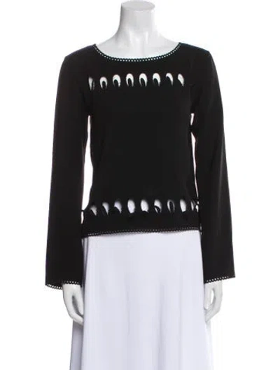 Pre-owned Issey Miyake Bateau Neckline Long Sleeve Sweatshirt In Black