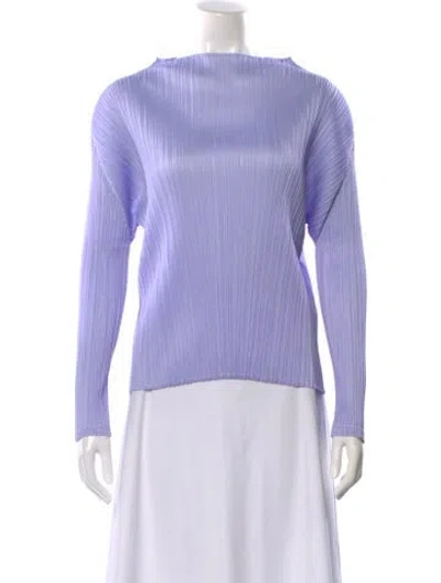 Pre-owned Issey Miyake Bateau Neckline Long Sleeve Top In Purple