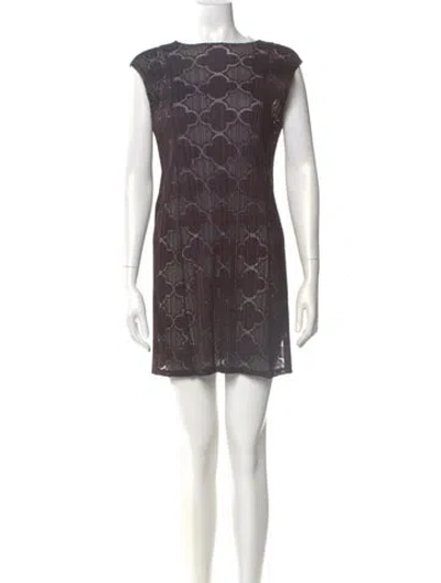 Pre-owned Issey Miyake Bateau Neckline Mini Dress In Black