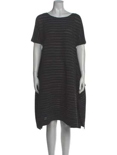 Pre-owned Issey Miyake Bateau Neckline Mini Dress In Green