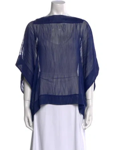 Pre-owned Issey Miyake Bateau Neckline Sweater In Blue