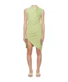 Issey Miyake Green Beanstalk Minidress In Green