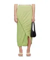 Issey Miyake Beanstalk Spiral Knit Skirt In Green
