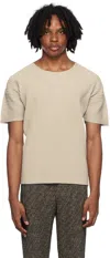 ISSEY MIYAKE BEIGE COLOR PLEATS T-SHIRT