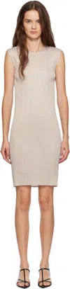 Issey Miyake Beige June New Colorful Basics 4 Midi Dress In Neutral