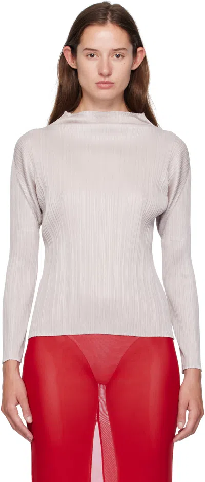 Issey Miyake Beige June New Colorful Basics 4 T-shirt In Gray