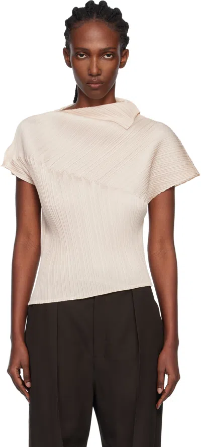 Issey Miyake Beige Leap Top In Neutral