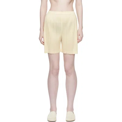 Issey Miyake Beige Loop Shorts In Animal Print