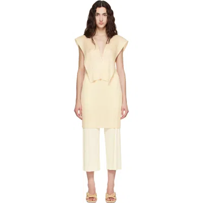 Issey Miyake Beige Lucid Pleats Top In Yellow