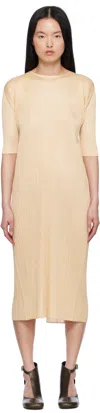 Issey Miyake Beige Merry Bicolor Midi Dress In 41 Beige