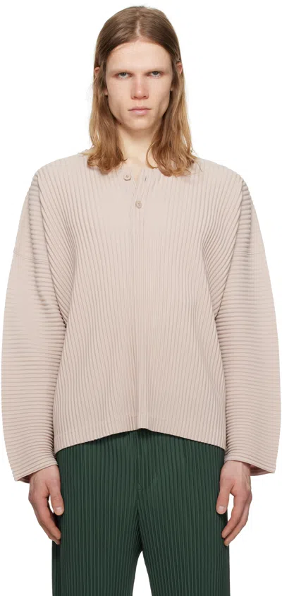 Issey Miyake Beige Monthly Color February Henley In 23-rose Gray