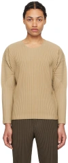 ISSEY MIYAKE BEIGE MONTHLY COLOR FEBRUARY LONG SLEEVE T-SHIRT