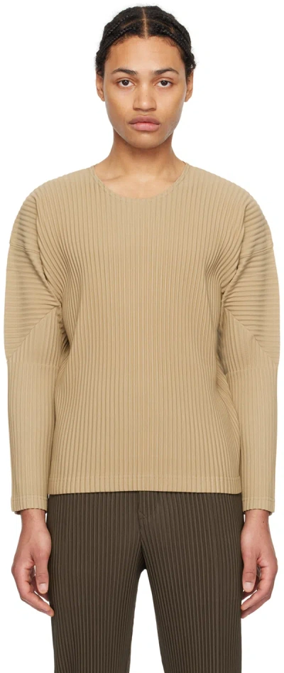 Issey Miyake Beige Monthly Color February T-shirt In 42-cinnamon Beige
