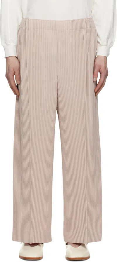 Issey Miyake Beige Monthly Color February Trousers In 23-rose Gray