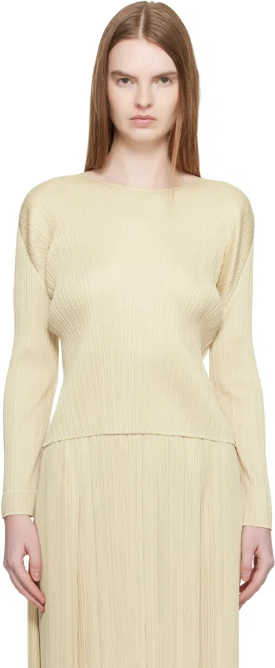 Issey Miyake Beige Monthly Colors December Blouse In White