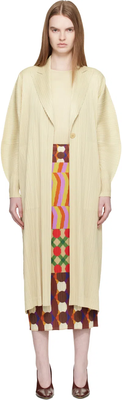 Issey Miyake Beige Monthly Colors December Coat In Neutral