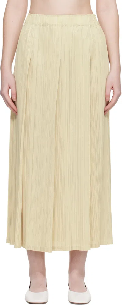 Issey Miyake Beige Monthly Colors December Maxi Skirt In Yellow