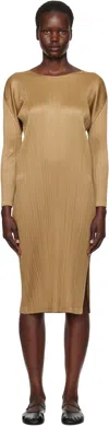 Issey Miyake Beige Monthly Colors December Midi Dress In 43 Sand Beige