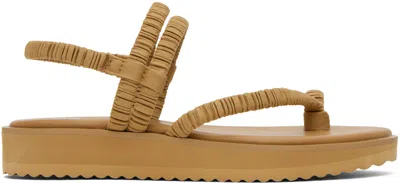 Issey Miyake Beige Pleats Strap Sandals In 41 Beige