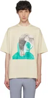 Issey Miyake Beige Rb T-shirt In 02-black X Green
