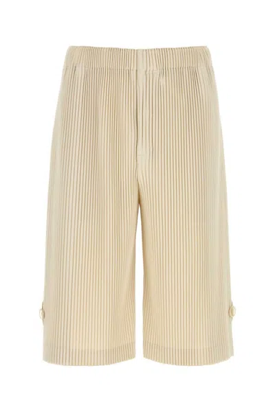 Issey Miyake Beige Relaxed Bermuda Shorts In Neutral