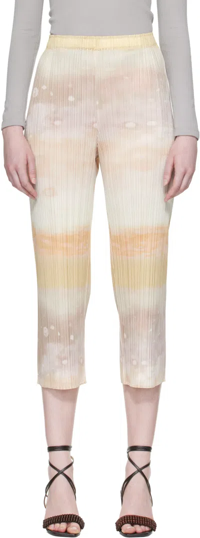 Issey Miyake Pleats Please Tie-dye Trousers In Multi