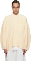 Issey Miyake Beige Tight Twist Cotton Knit Sweater In 40-beige